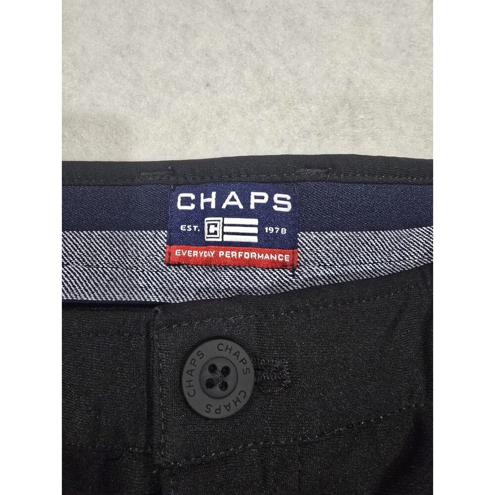 Chaps Mens Golf Shorts Size 34 Black Relaxed Fit 8" Inseam Flat Front Polyester - Picture 2 of 12